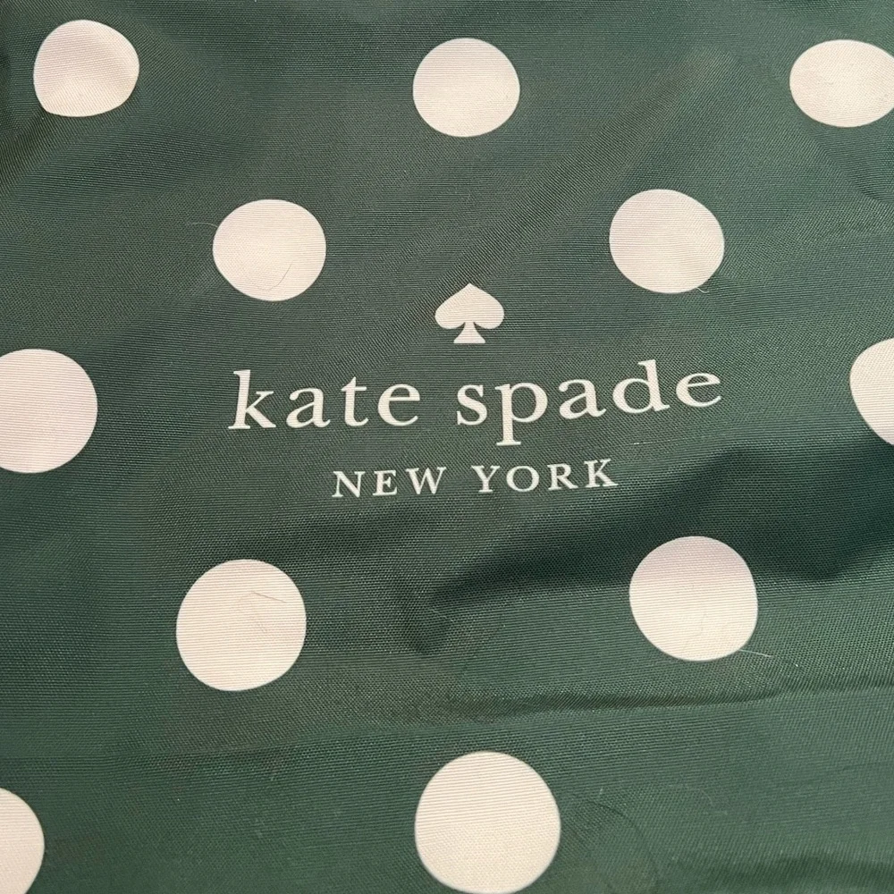 Kate Spade Green-White Polka Dots Canvas Tote XL Bag - Picture 2 of 5